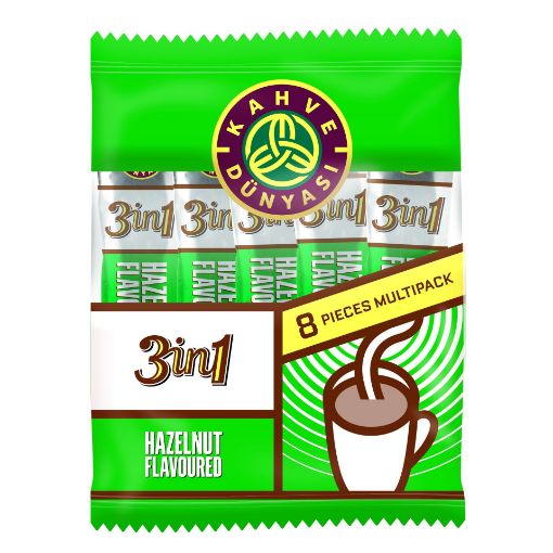 3’Ü 1 ARADA FINDIK AROMALI HAZIR KAHVE 18GR*(8’Lİ MP*24) resmi